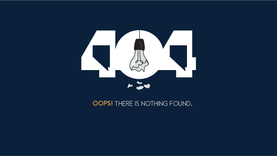 Dark background 404 error showing page not found